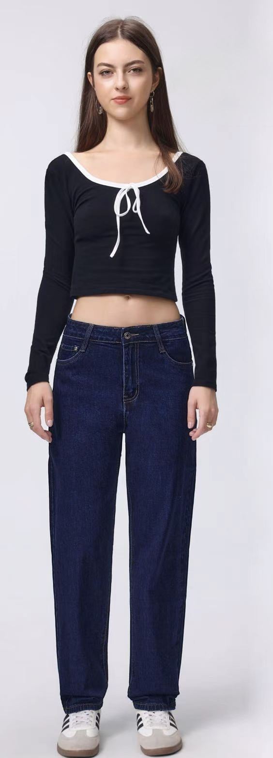 Mom fit dark denim